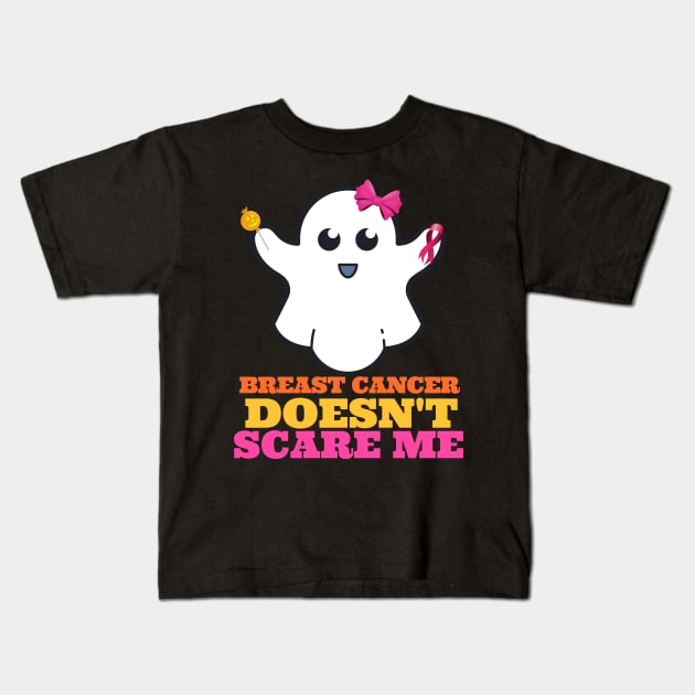 Breast Cancer Doesn't Scare Me - Halloween Breast Cancer Kids T-Shirt by Hello Sunshine